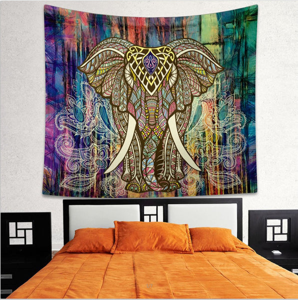 Elephant Tapestry Decorative Mandala Tapestry Indian 130cmx150cm 153cmx203cm Boho Wall Carpet