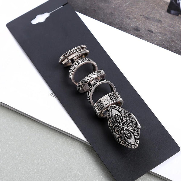 Bohemian Elephants Ring 10pcsTurquoise Retro Boho Rings
