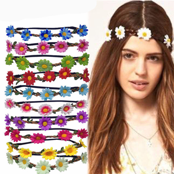 Boho Daisy Hair Bands for Women - Wreath Headbands